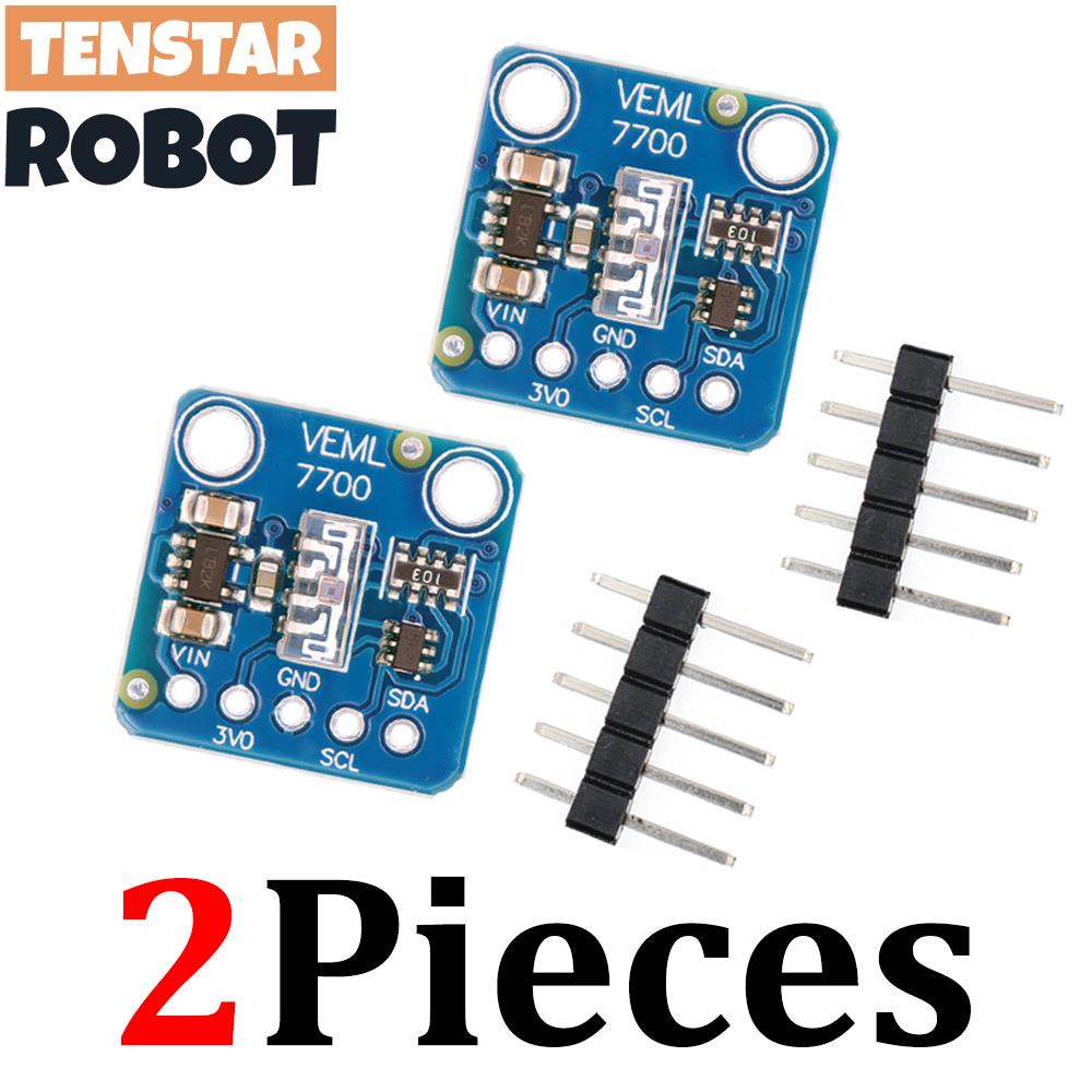 

TENSTAR 2pcs VEML7700 Ambient Light Sensor Module 120k Lux Light measuring Sensor Board 3.3V 5V I2C IIC Interface 2pcs VEML7700 Sensor
