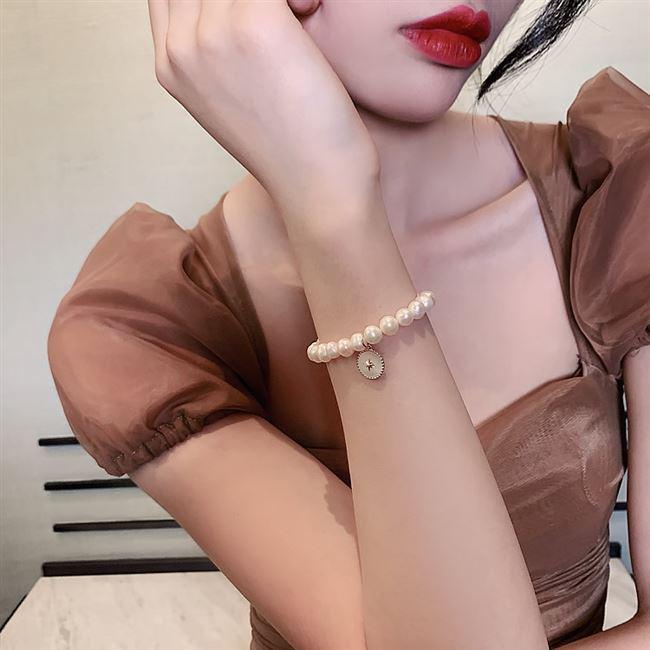 Baroque Freshwater Pearl Eight-Pointed Star Friendship Bracelet for Women