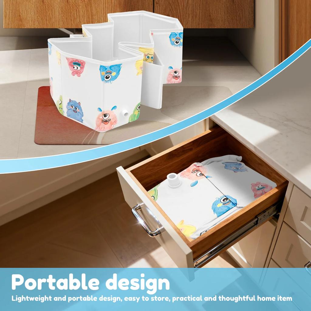 Foldable Baby Bathtub Multifunctional Portable Bath Tub Large Toddler Bath for Age 0-8 Suitable for Travel and Small Spaces