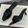 Fashion High Quality Pointed Toe Shallow Women Sandals Fashion Open Toe Thin Heel Slide Sandals Elegant Simple Comfortable Designer Shoe