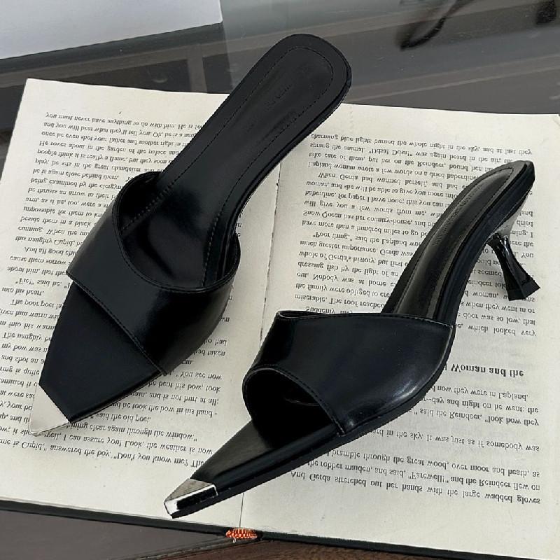 Fashion High Quality Pointed Toe Shallow Women Sandals Fashion Open Toe Thin Heel Slide Sandals Elegant Simple Comfortable Designer Shoe
