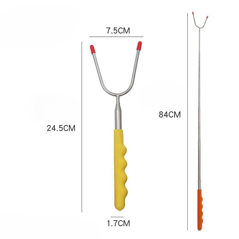 Adjustable Stainless Steel BBQ Skewers With Colored Handles For Chicken Leg Kebabs Outdoor Camping Cooking Tools