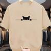 2026 Summer Unisexs Summer Cotton Casual Cute Catpatterned Printed Roundneck Shortsleeved Tshirt for Streetwear