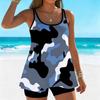 Costume da Bagno Tankini da Donna 2 Pezzi Stampa Mimetica Multicolore Costumi da Bagno per le Vacanze