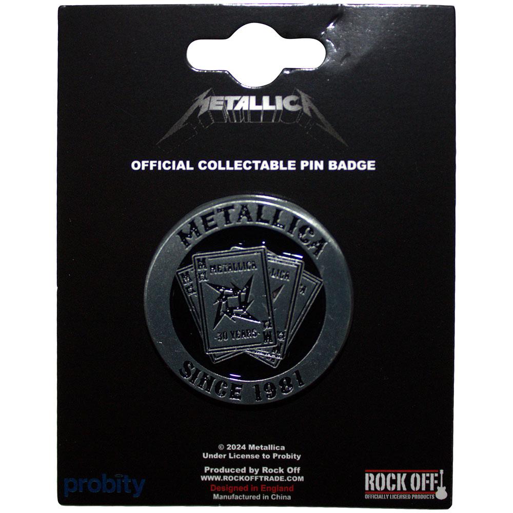 Metallica Odznak hrací karty k 30. výročí