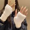 1 Pair Polyester Fibre Knitted Gloves Warm Insulation Fingerless Gloves Fashion Wrist Cover  Winter