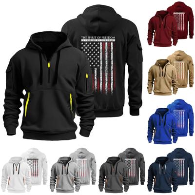 Moletom com capuz estampado masculino com zíper e bolso no braço Cardigan esportivo masculino tamanho grande com capuz casual