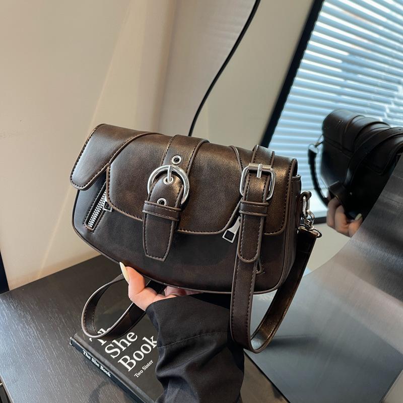 

Сумка-седло Женская сумка Spice Girl подмышечная сумка Дизайн ретро простая сумка полумесяц Текстура сумка темно-коричневого