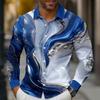 Men's Geometric Gradient Line Waves Shirt Button Up Shirt Long Sleeve Fashion Casual Outdoor Spring Fall 3D Print Collared Shirt