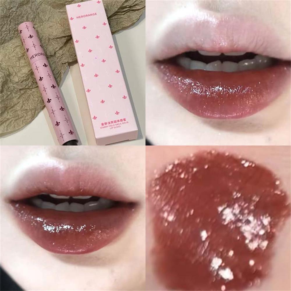 Smile Mulberry Purple Solid Lip Gloss Moisturizing Nourishing Water-gloss Mirror Glass Lip Tint Lipstick Dewy Lip Glaze  Makeup