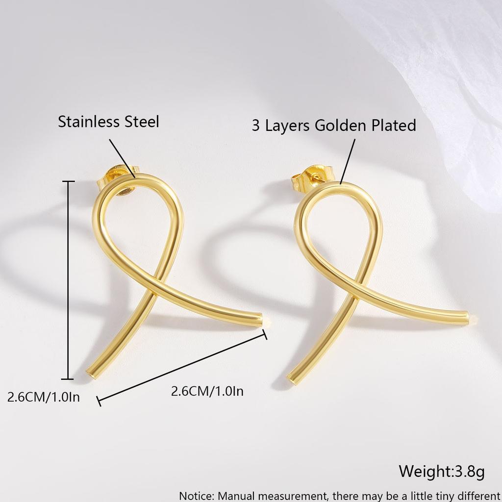 Stainless Steel Flower-shaped Earrings with Irregular Pleated Smooth Surface. Versatile Geometric Accessories for Women.