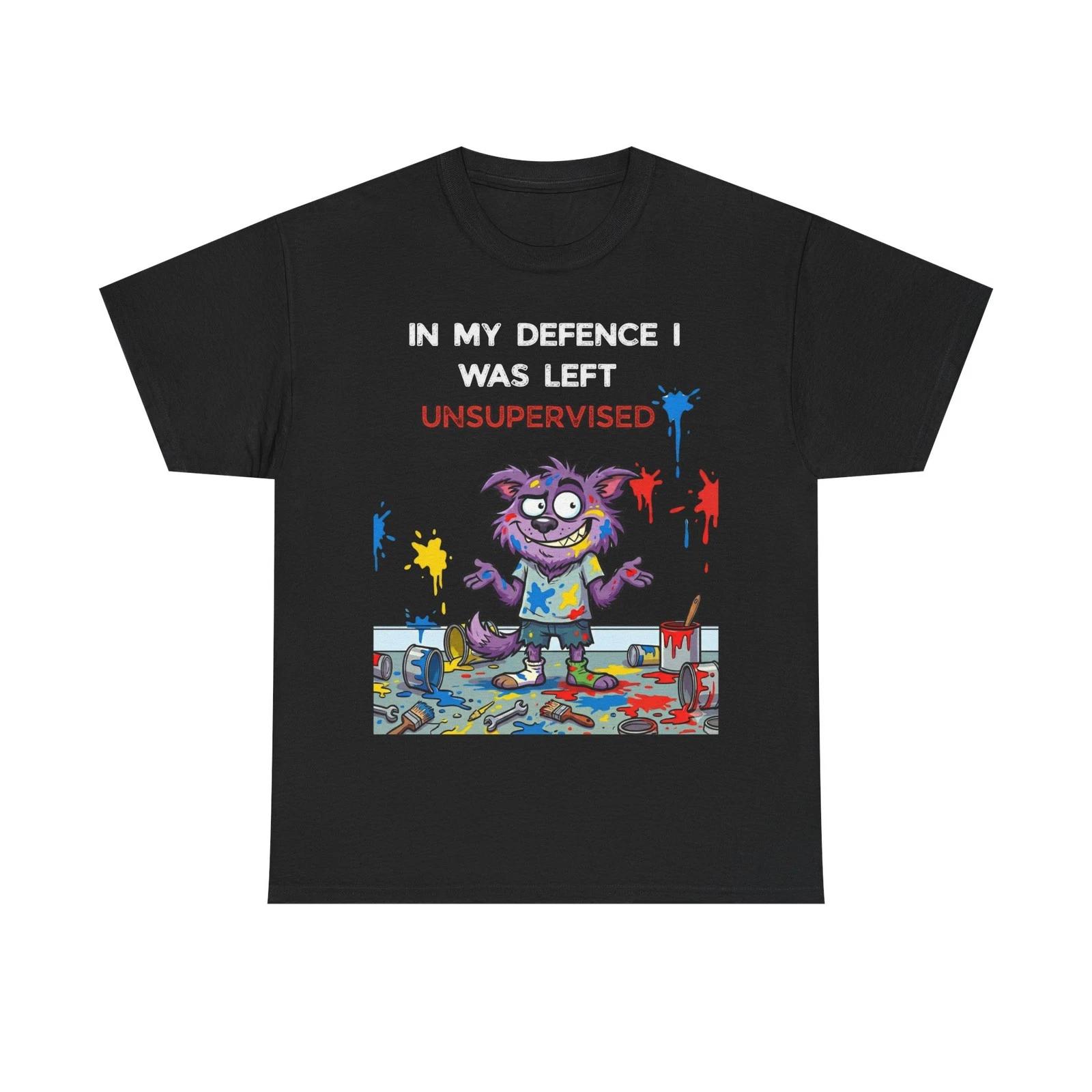 

Funny Cartoon T shirt |In My Defence I Was Left Unsupervised|Unisex Graphic Tee S