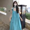 Bright color dopamine Thai summer neck sling dress women's seaside vacation Xinjiang travel wear long dress