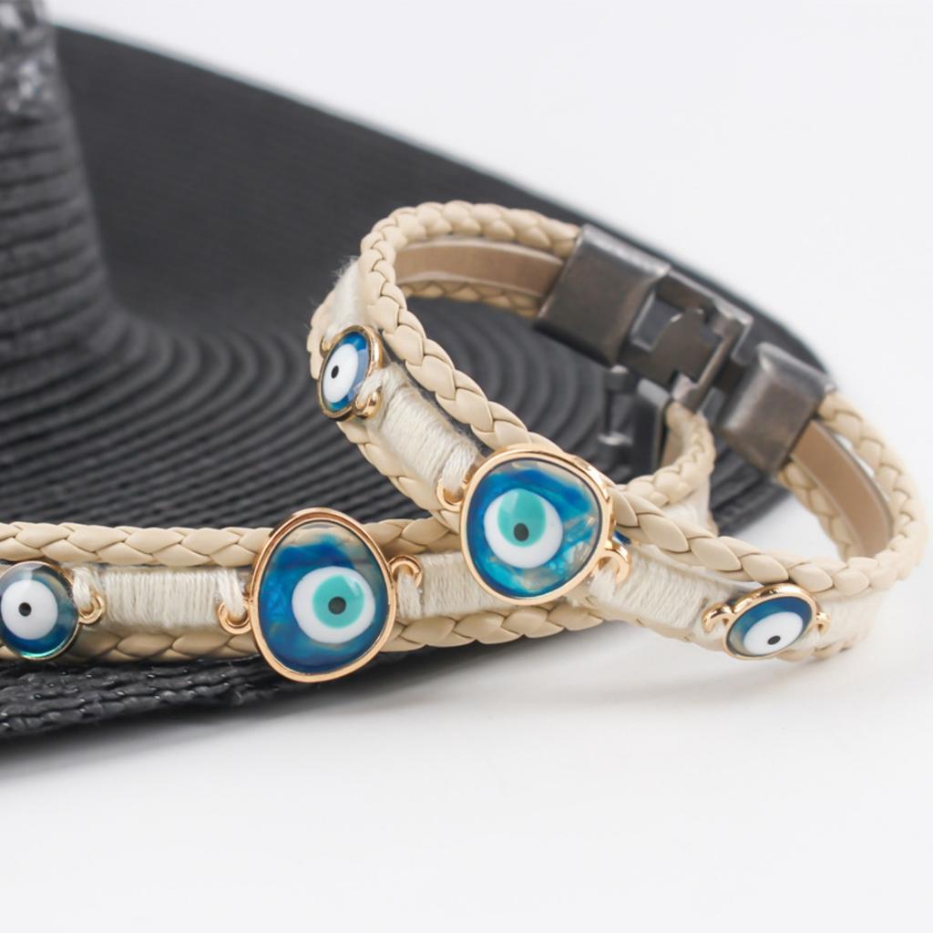 Turkish Blue Eye Leather Bracelet Original Multi-layer Hand-woven Bracelet