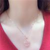 Purple Gold Shiny Hollow Flower Pendant Simple And Elegant Temperament Rose Gold Plated Collarbone Chain