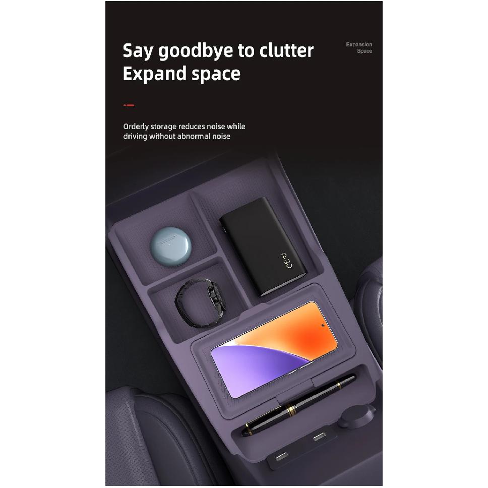 For LEAPMOTOR B01 2025 2026 Storage Box Center Armrest Hidden Box Cup Holder Organizer Interior Accessories
