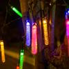 Christmas Decor Outdoor Solar Powered String Lights 20/50/100 LED Cylindrical Bubble Wand Lights for Wedding Party Birthday Garden Camping
