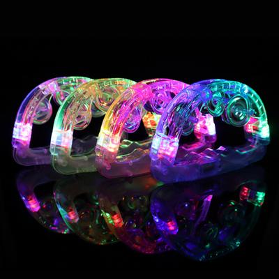 Pandereta LED Luminosa Musical Intermitente Juguete Pandereta Instrumento de Percusión de Mano para Adolescentes Adultos Favores de Fiesta de Boda