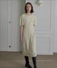 Step Around Sleeve Tuck Detail Elastic Banding Short Sleeve Dress_Beige