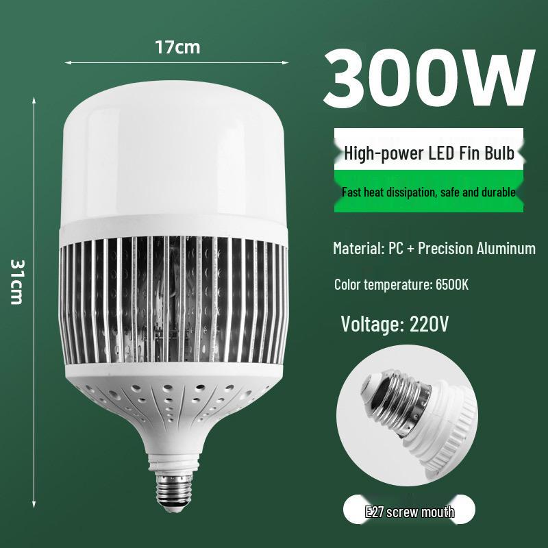 Yabiao LED E27 Fin-Type Globe Bulb for Shopping Malls, Workshops, Living Rooms, and More - Energy-Saving Engineering Solution