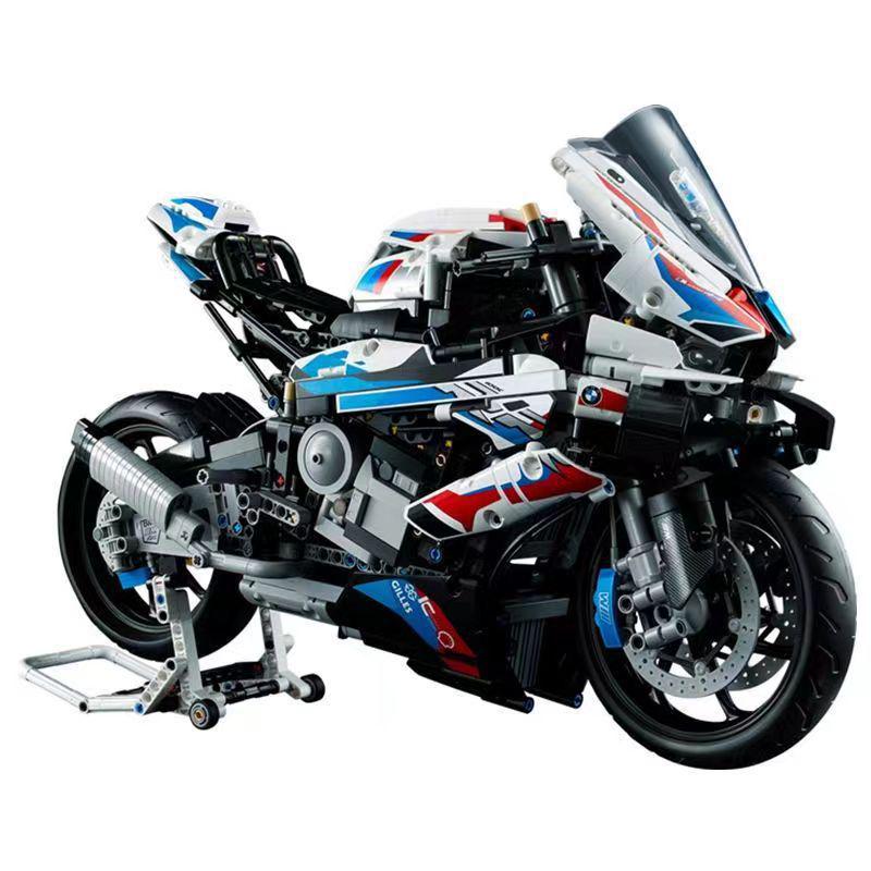 LEGO-Compatible Pink BMW Motorcycle Building Blocks Model Educational Toy for Boys