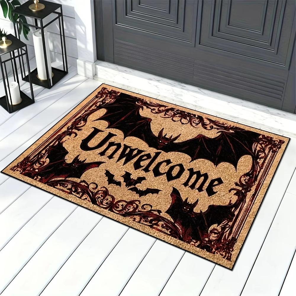Crystal Velvet Halloween Unwelcome Floor Mat Gothic Style Decorative Door Mat Party