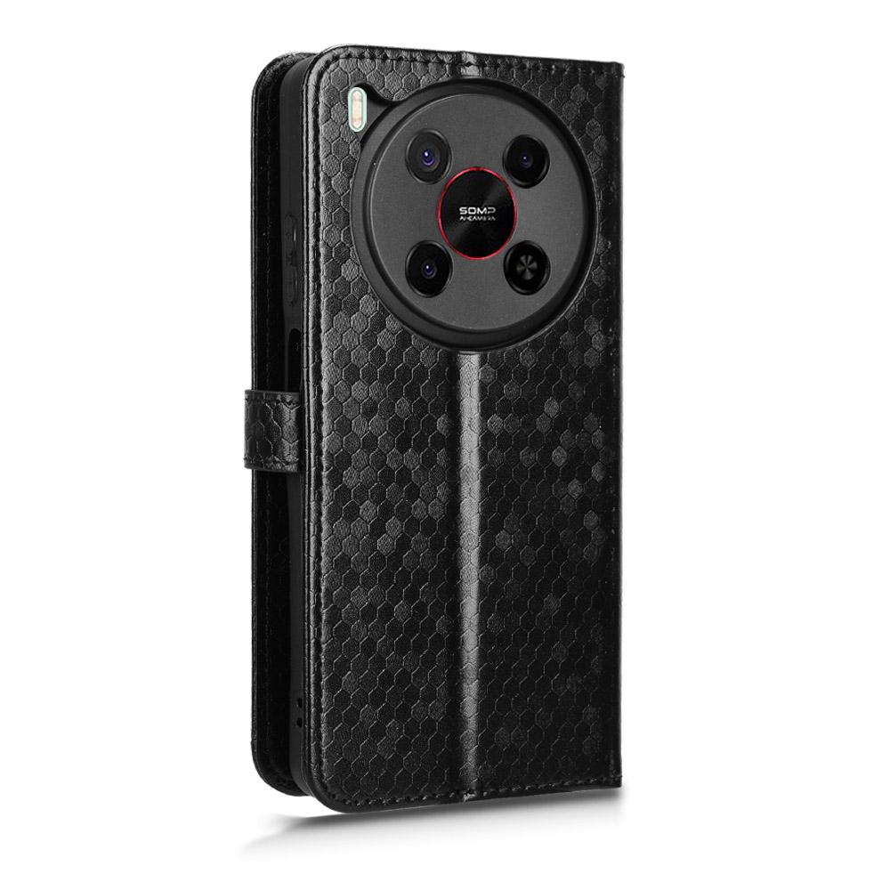 For ZTE Blade V70 Max Wallet Case Dot Pattern Imprint PU Leather Phone Cover