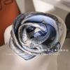 100% Pure Silk Square Scarf Women Floral Print Lightweight Neck Elegant Accessory In 53x53cm