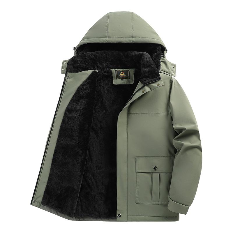 Veste en coton extra large pour hommes en hiver avec duvets ajoutés et vêtements en coton épais Les personnes fortes devraient ajouter de la graisse et augmenter