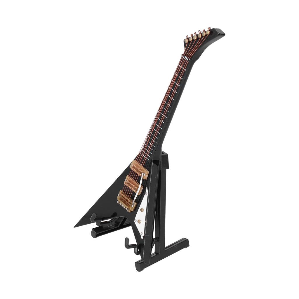 Mini kytara Velká Vysoká Černá V Kytara Mini Model Hudebního Nástroje Dekorace Ozdoby