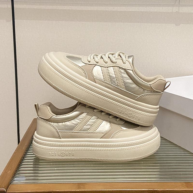 

2025 little white shoes women s spring new Korean version ins female students leisure sports versatile board shoes street shot K3702 40 хаки