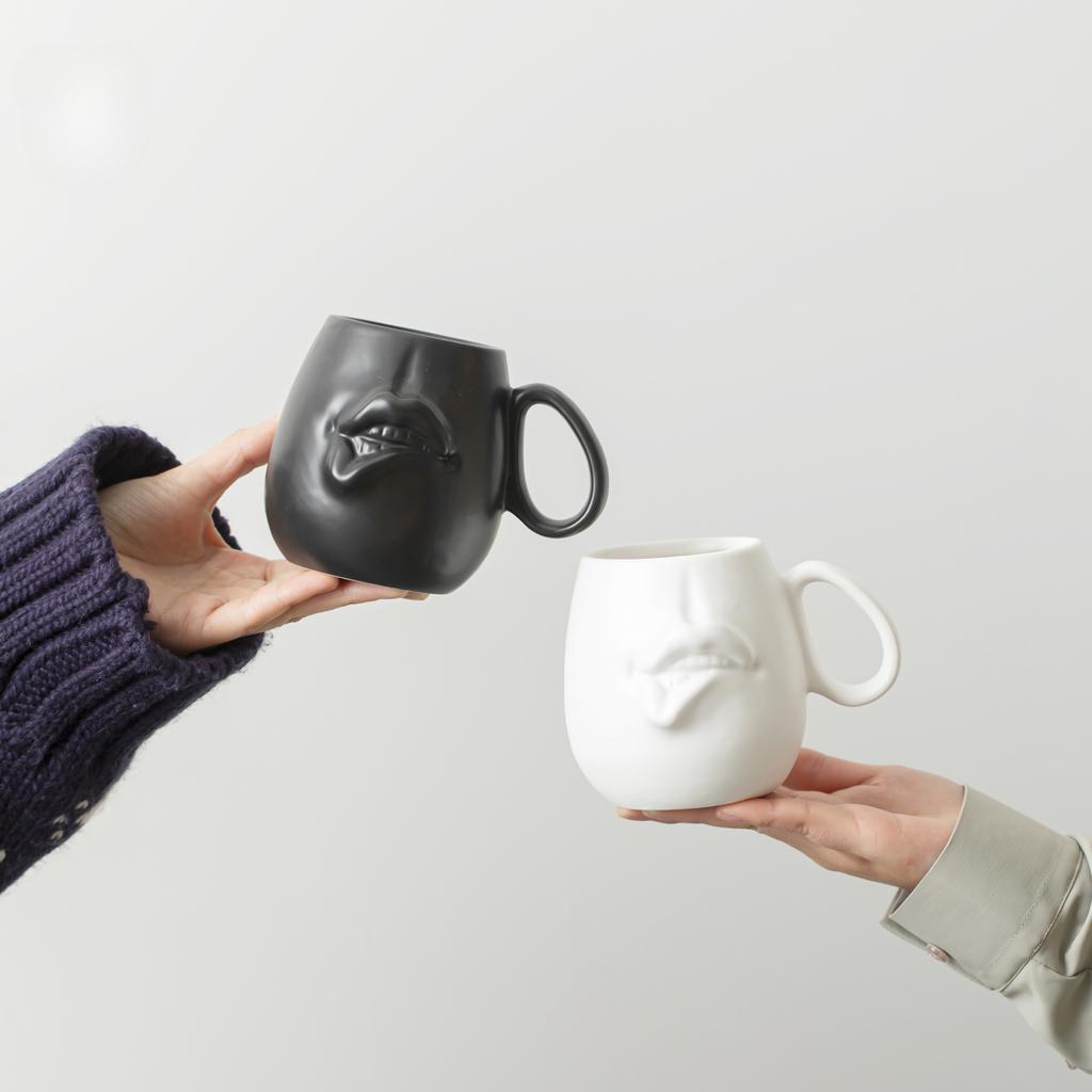 Ceramics Lip Water Cup Creative Ceramic Mug Afternoon Tea Coffee Cup Breakfast Milk Cup Household Drinking Set Halloween Gift