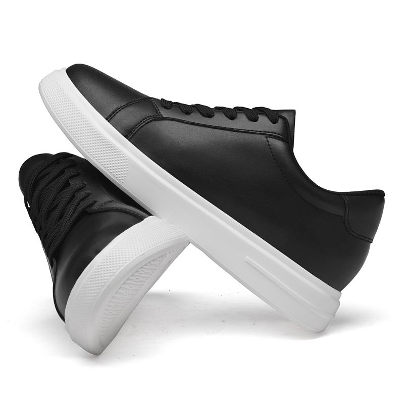 Men's High-quality Leather Height-increasing Shoes 6cm/8cm/10cm Optional Invisible Height-increasing Fashion White Sports Shoes