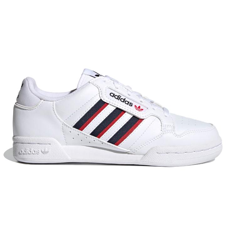 adidas Originals Continental 80 Comfortable Abrasion Resistant Low Top Kids' Skateboarding Shoes White Red Blue Unisex FX6088