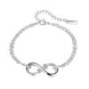 Stainless Steel Heart Infinity Charm Bracelet Women Hypoallergenic Titanium Jewelry Elegant Daily Wear Accessory