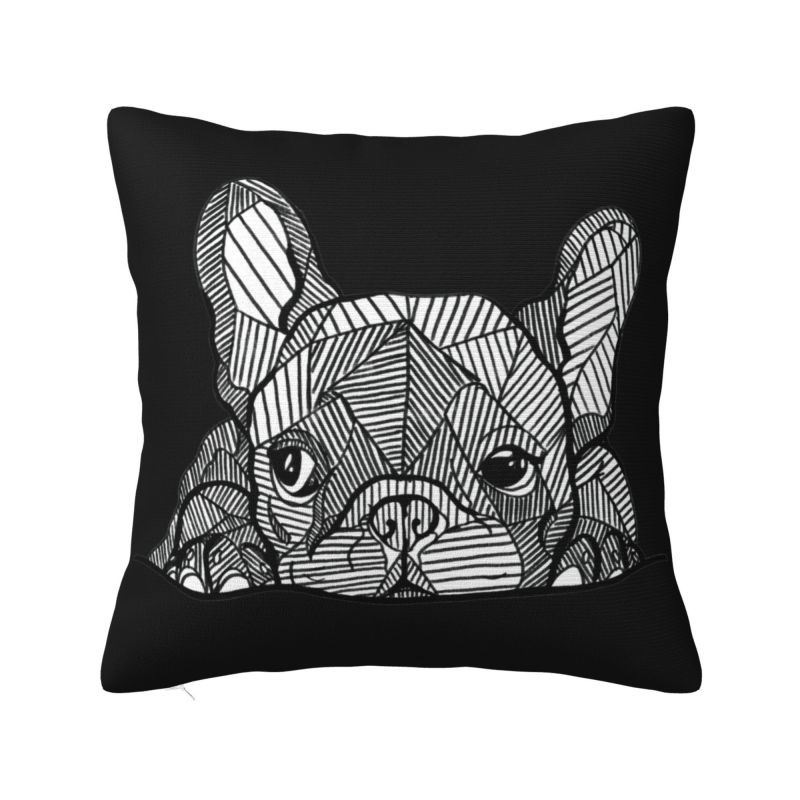 French Bulldog Cushion Cover 45x45cm Frenchie Dog Velvet Luxury Throw Pillow Case for Sofa