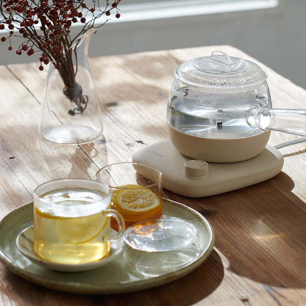 Glass Kettle KYUSU Boiling Electric Kettle Glass Teapot Water Boiling Kettle Transparent Teapot [Vitantonio Official] (VEK-30-I) [With Mode]