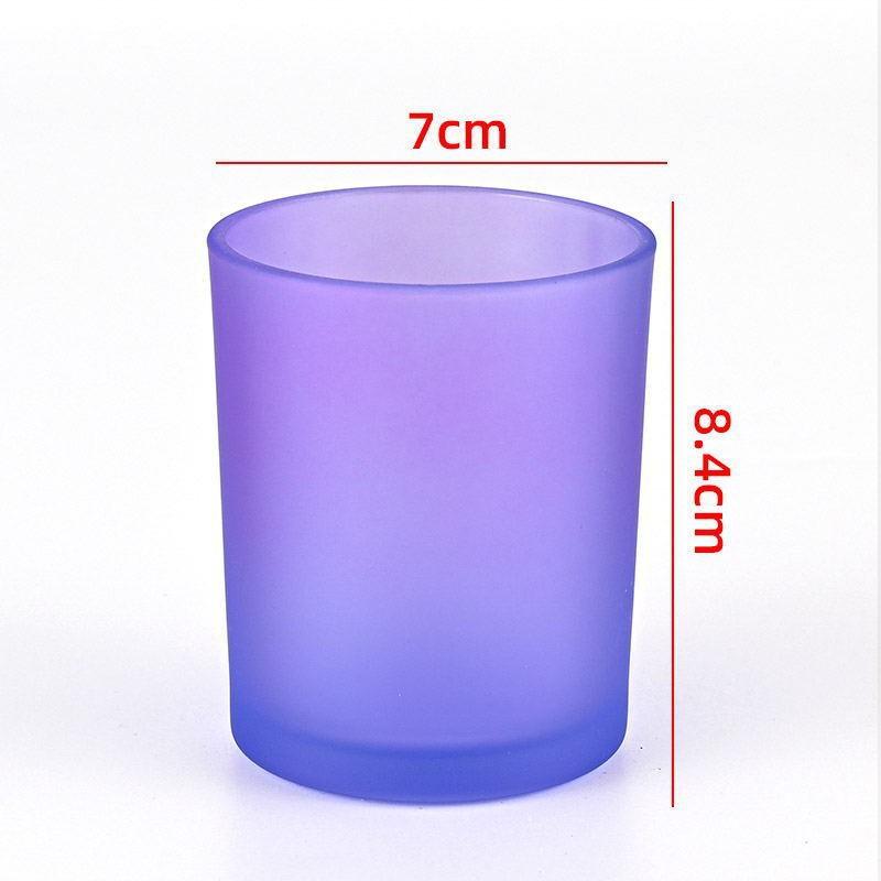 Colored Glass Aroma Candle Jar with Lid