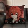 Diluc Cute Genshin Impact Cushion Cover Natural Linen Organic Fabric DoubleSided Printing Sofa Home Decor Gift Pillow Case