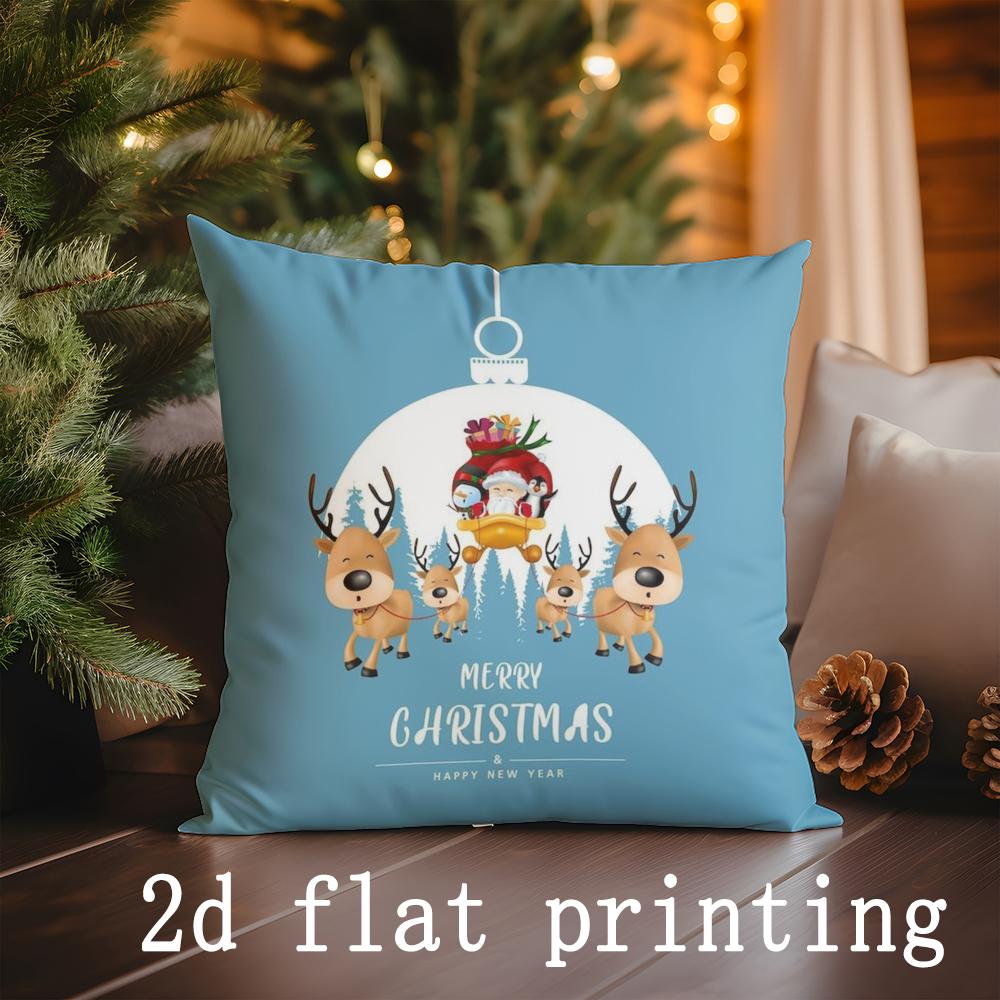 Home Decor Merry Christmas Pillow Covers Suitable For Sofa Bedroom Car Pillow Cover Cushion Rectangular Back Cushion