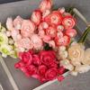 6Pcs Artificial Camellia with Stem Realistic Colorful Fake Rose Flower Wedding Home Office Table Centerpiece Faux Floral Bouquet Flower Arrangement