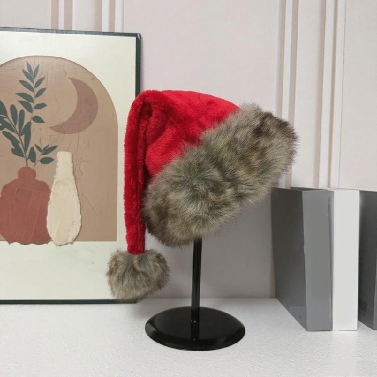 Traditional Red Santa Hats For Adult Holiday Costume Accessory Plush Christmas Hats for Festival Celebration Gathering
