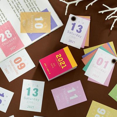 2021 Calendar The New Mini Desk Calendar for School Schedule Office Supplies Planner Paper Tearable Calendar