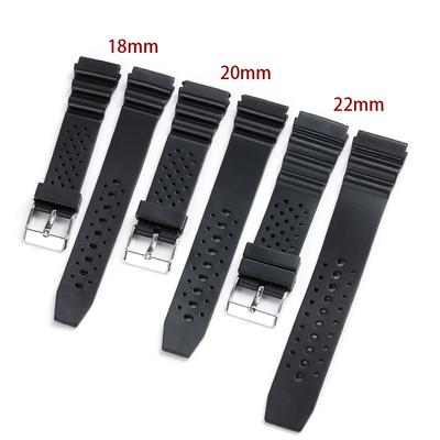Silikon-Uhrenarmband für Casio Wasserdichtes Kunststoff-Gummi-Ersatzarmband 18/20/22mm Schwarzes Handgelenkband Uhrenarmband