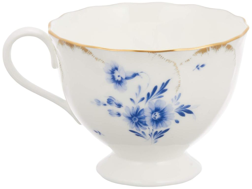 NARUMI Fiorista Cup and Saucer with a Floral Elegant Perfect for Tea and A Perfect Wedding Gift Product Set, 200cc, Blue, Print. Cute, Stylish,