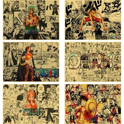 Vintage Japanese Anime Posters Kraft Paper Prints Poster Home Decor Study Living Room Bar Decoration Painting Wall Sticker