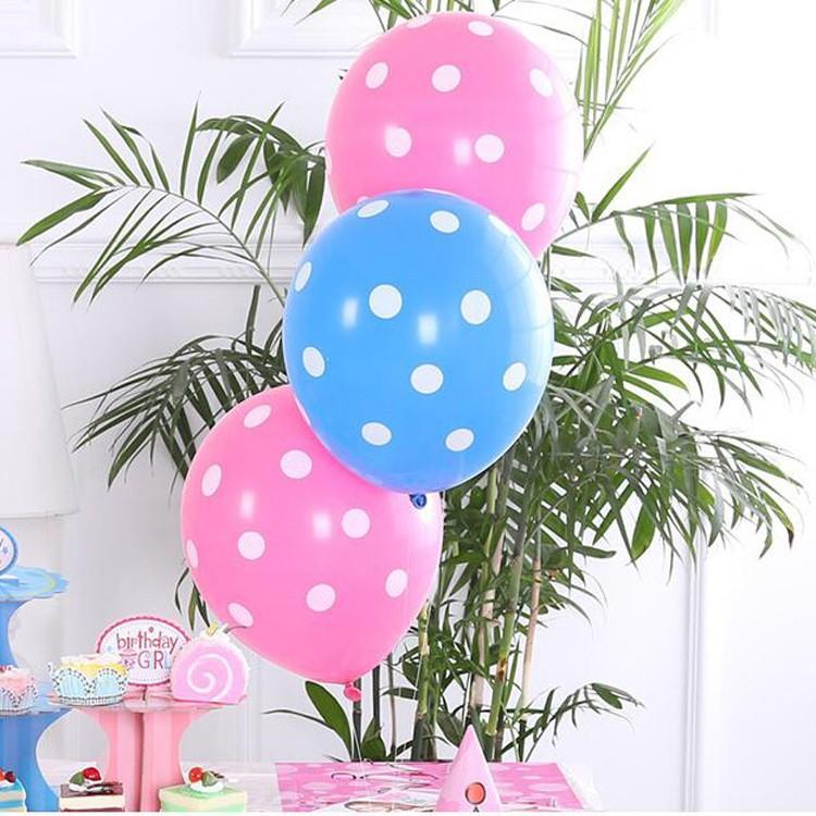 12-Inch Thickened Polka Dot Latex Balloon, Wedding Room Arrangement Birthday Party Shape Decoration Round Candy Color Balloon