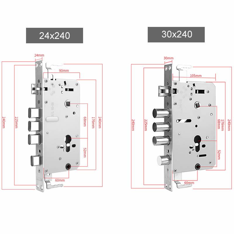 High quality, stainless steel security door lock panel handle and body,silent tongue,lock parts/accessories