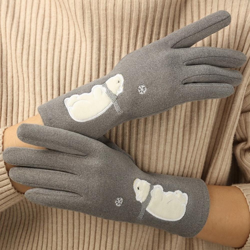 

Touchable Screen Touch Screen Gloves Warm Skiing Gloves Windproof Cold Proof Gloves Outdoor Sports сірий