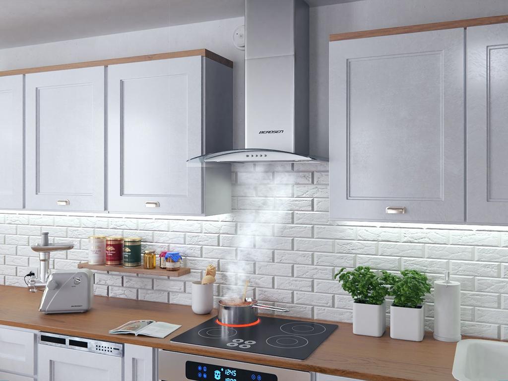 Campana extractora de cocina de chimenea Berdsen Bt-202 de 60 cm